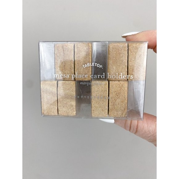 Pottery Barn Table Top Mesa Place Card Holders + Place Cards NEW Set of 4 blocks - Picture 1 of 4